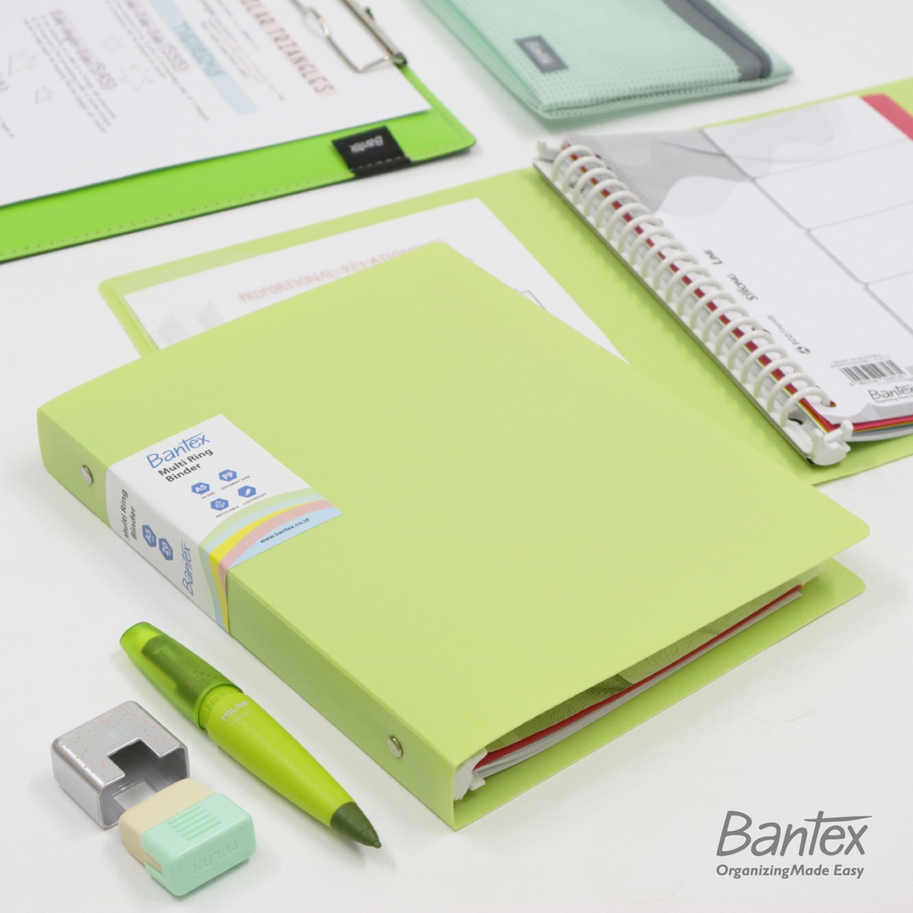 

[Artomas] Bantex A5 Trendy Multi Ring Binder 20 Hole Pistachio 3124 72