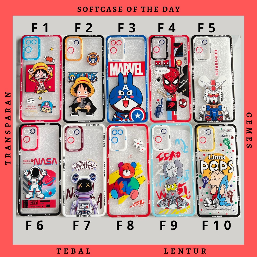 Softcase Karakter Casing Oppo A54 Case Bening 06