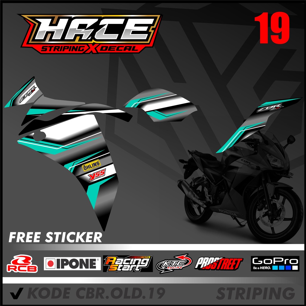 STICKER STRIPING CBR OLD - STICKER STRIPING CBR OLD BAHAN PREMIUM KODE 19