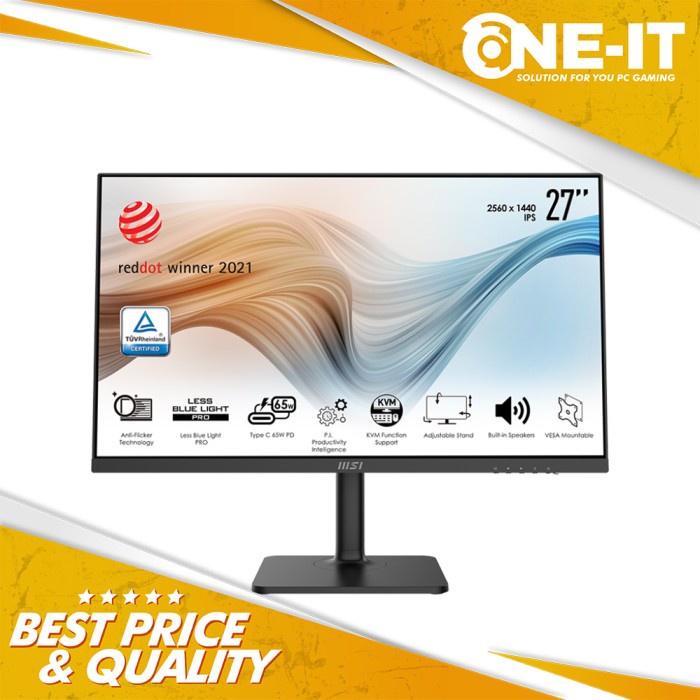 Monitor MSI Modern MD272QP 27" 1440 WQHD 75Hz 4ms IPS Anti-glare