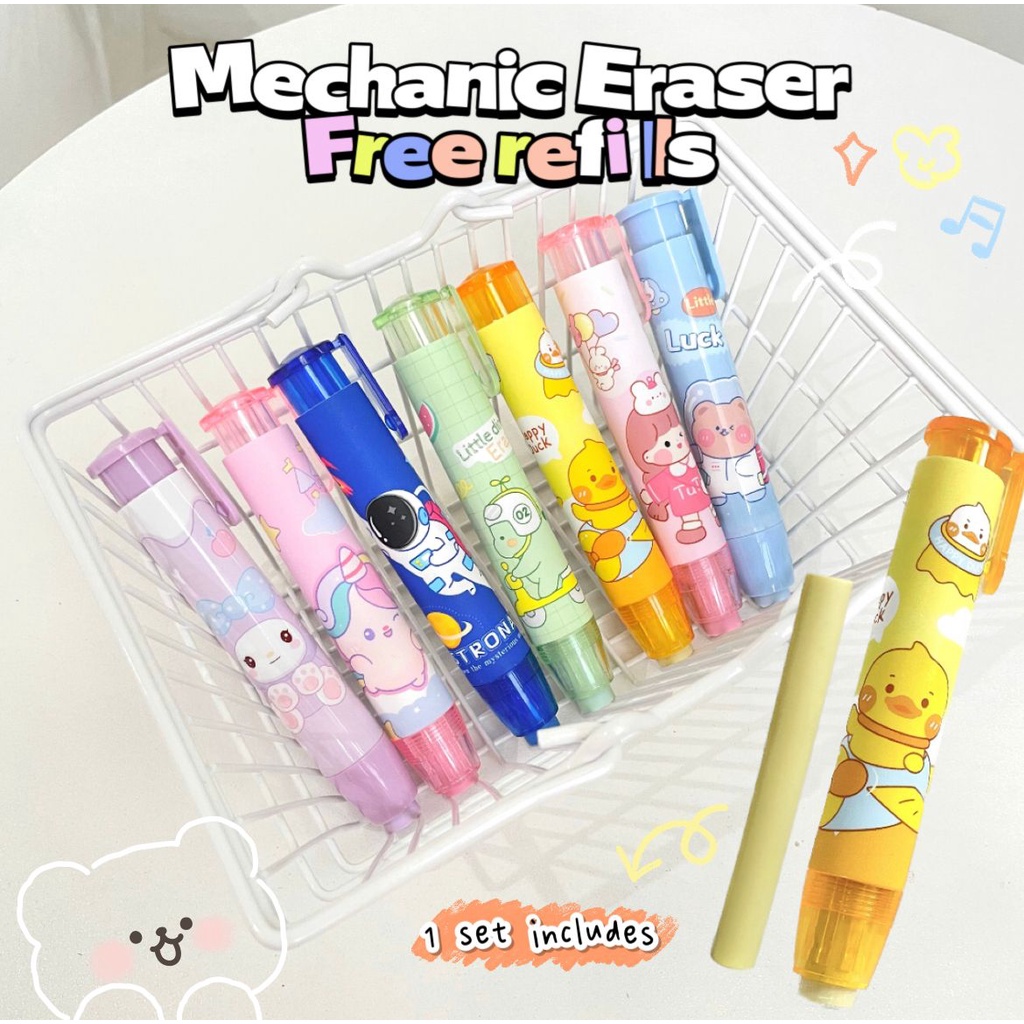 [HARU] Free 2 Refill Mechanic Eraser Penghapus Mekanik Sekolah