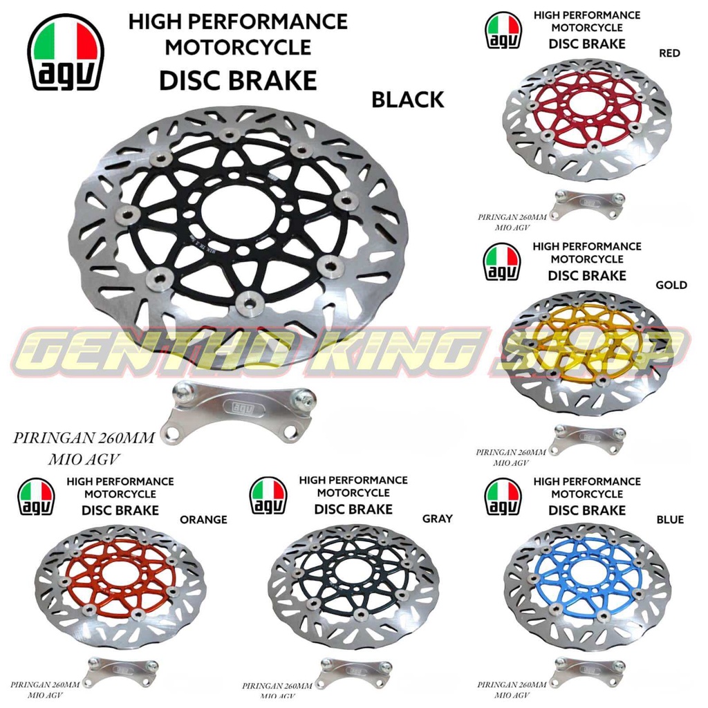 Piringan Cakram Disk AGV 260mm Floating Stainless Mio Soul Smile Sporty Xeon RC Xeon GT