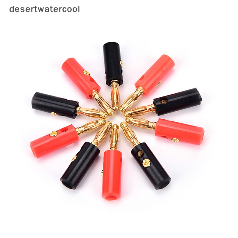 Deid 10pcs/ lot Sekrup speaker audio Pisang Plat Emas Colokan Konektor 4mm Martijn