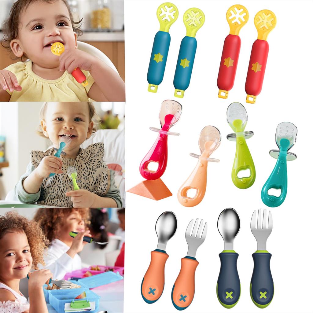 JM0107 Sendok Bayi Garpu Baby Spoon Fork Children Kids Cewek Cowok Anak Step 1 Step 2 Step 3