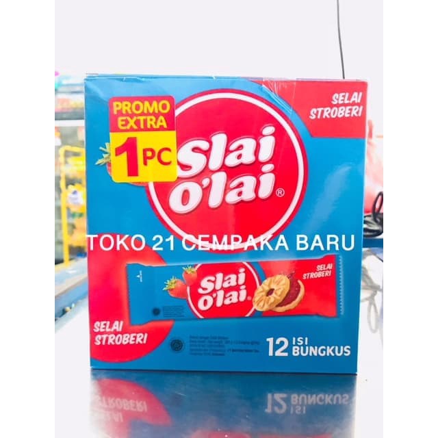 

Slai Olai STROBERI 1 BOX isi 12 PCS | Selai O'lai Biskuit Murah Promo