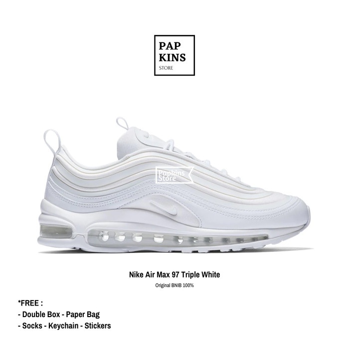 sepatu nike original BNIB 100% - nike air max 97 triple white - 36