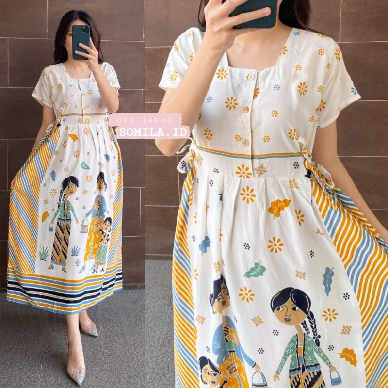 ORI SOLO TERSEDIA JUMBO GROSIR DASTER  TERBARU BUSUI CHIBI LENGAN PENDEK SERUT BATIK BU TEJO NGEMALL