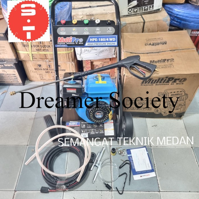 Berkualitas HPE180-4 MESIN STEAM CUCI MOBIL MOTOR JET CLEANER MULTIPRO HPE 180 4WD DFC560