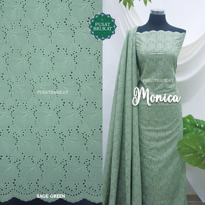 KAIN KATUN BORDIR 11990 / BAHAN KATUN BORDIR MUKENA METERAN per 0.5m - Hitam