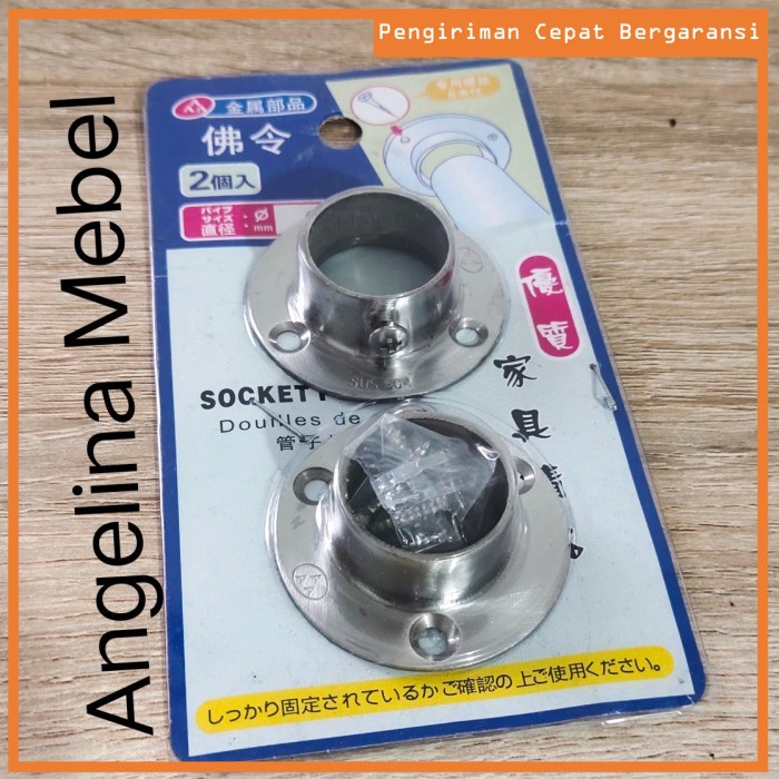 Bracket Topi Pipa Bulat 3/4" STAINLESS - Braket Penyangga Pipa 19 mm