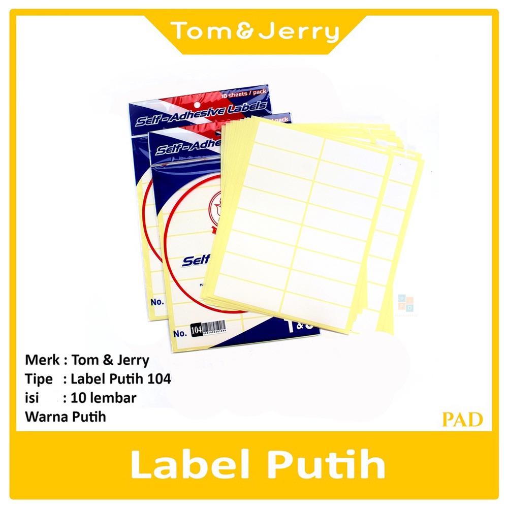 

Tom & Jerry - Label Paper Putih 104 - Pad