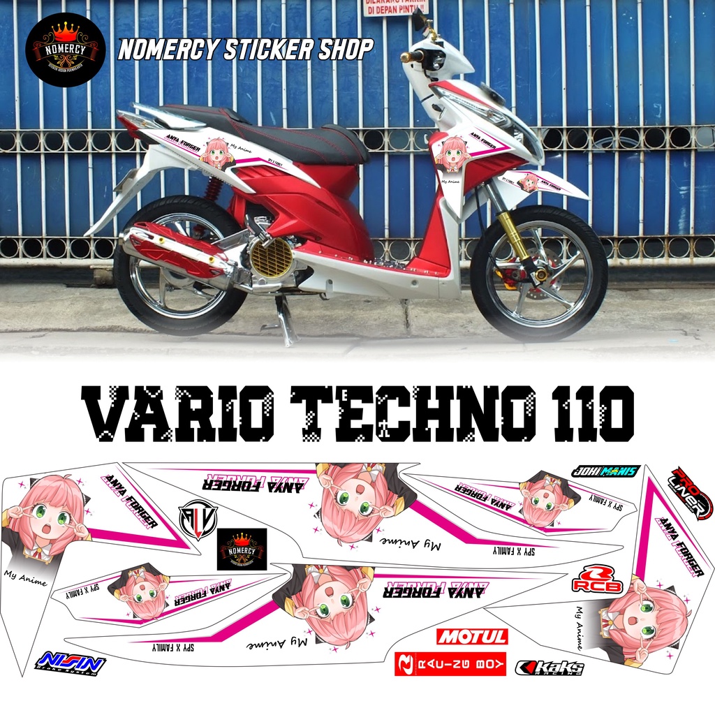 NM STICKER STRIPING HONDA VARIO TECHNO 110 MOTIF ANYA FORGER VIRAL PALING DI CARI TERLARIS GACOR