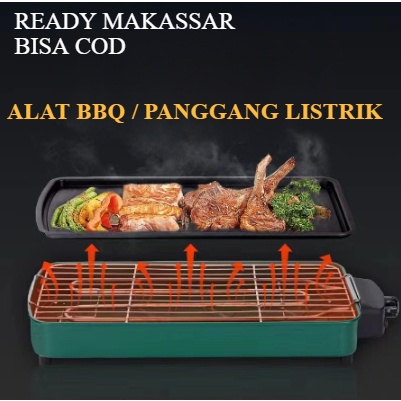 BIKIN SATE / ALAT PANGGANG LISTRIK / NAOMI GRILL 2 IN 1 /GRILL PAN / PANGGANGAN BBQ Anti Lengket