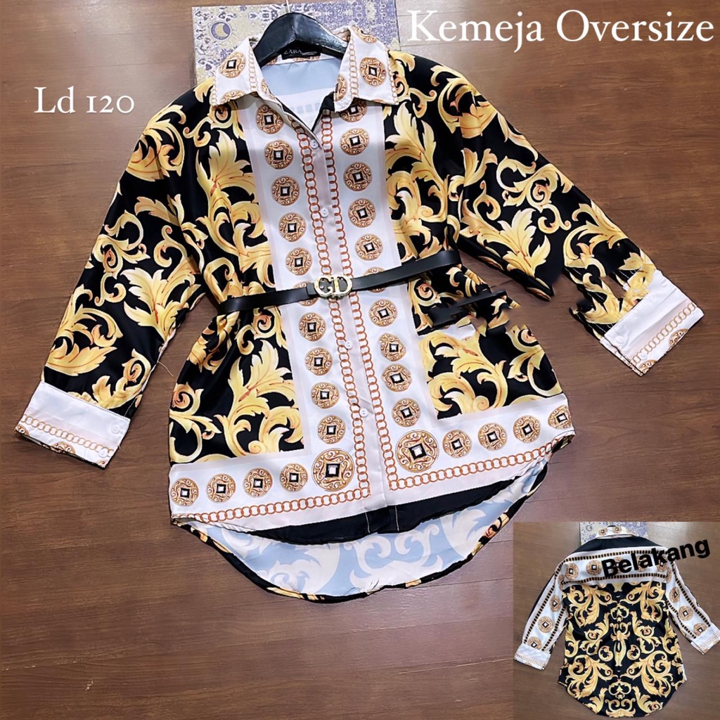 BAJU KEMEJA WANITA JUMBO BANGKOK / ATASAN / BLOUSE//KEMEJA OVERSIZE MOTIF BUNGA IMPORT TAG&LABEL TER
