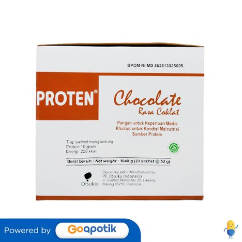 

Proten Rasa Cokelat 52 Gram Box 20 Sachet