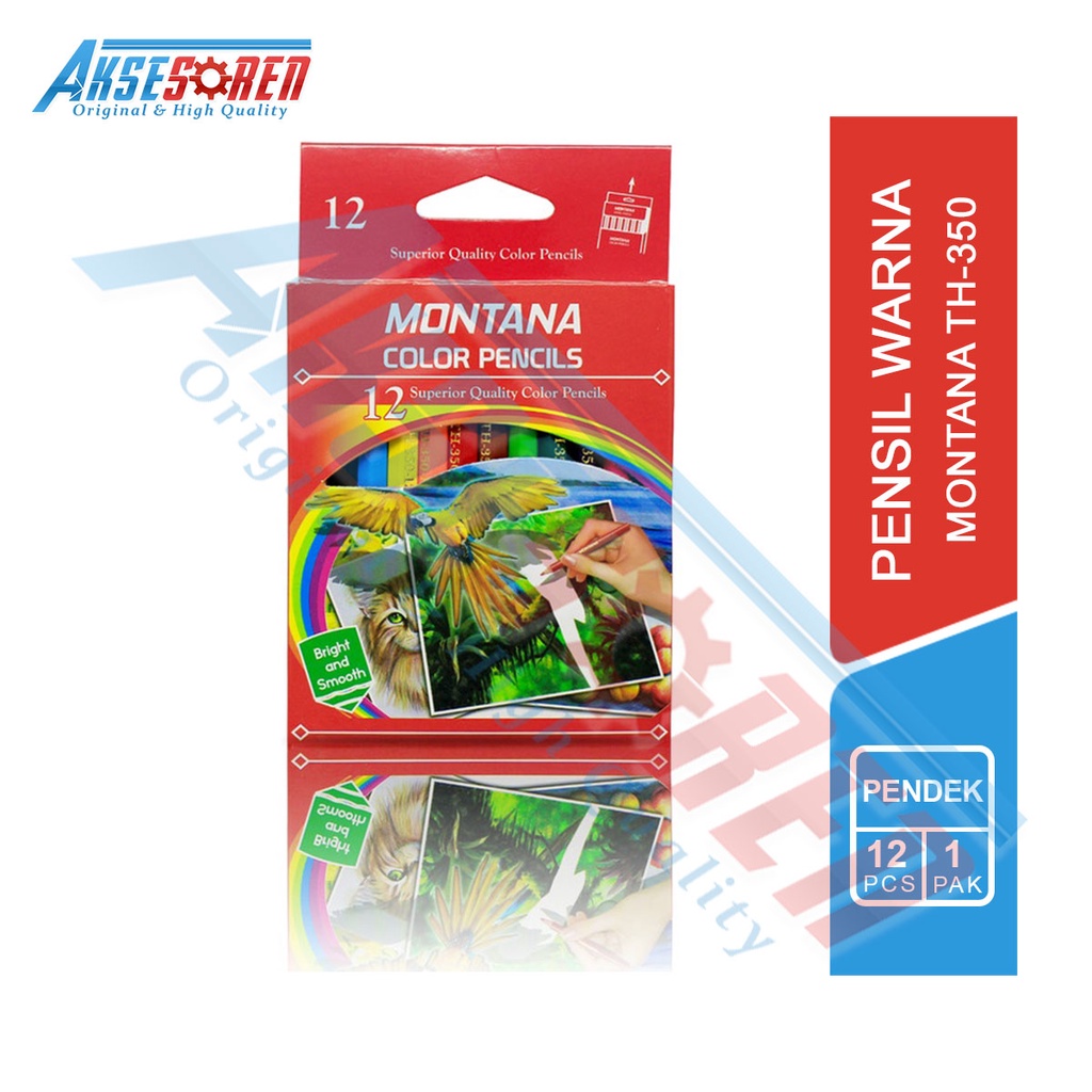 

Aksesoren Pensil Warna Montana [TH-350/12 Warna] / Colour Pencils / Color Pencil Mini / Alat Tulis Gambar Mewarnai 12 Warna Pendek / Pinsil Perlengkapan Sekolah