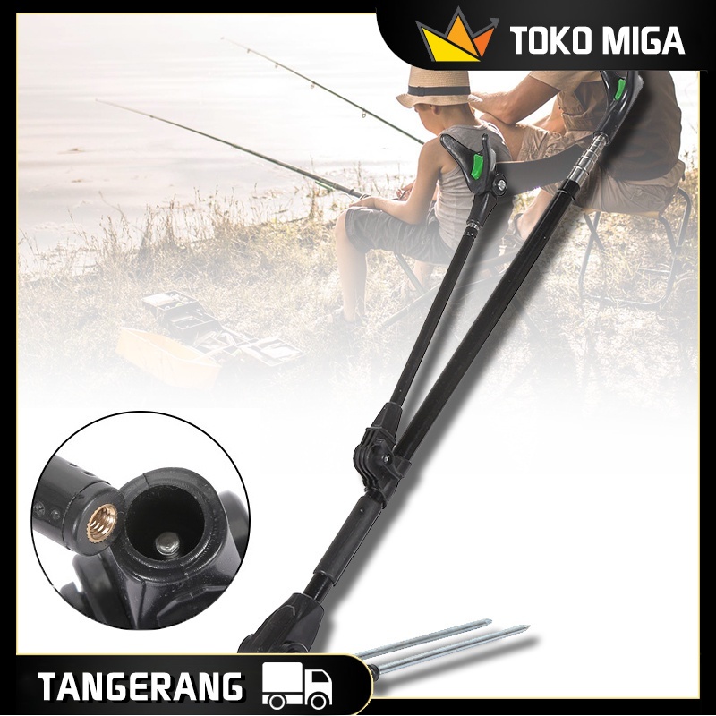 1.7m Dudukan Joran Pancing Stainless Jagrak Pancing Tegek Adjustable Penyangga Pancing Tegek