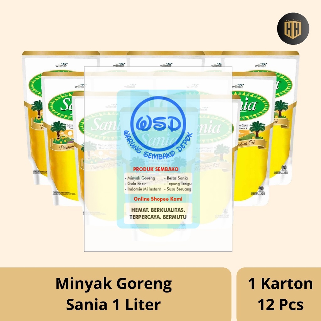 

Minyak Goreng Sania 1 Liter 1 karton 12 Refill Sameday / Instant