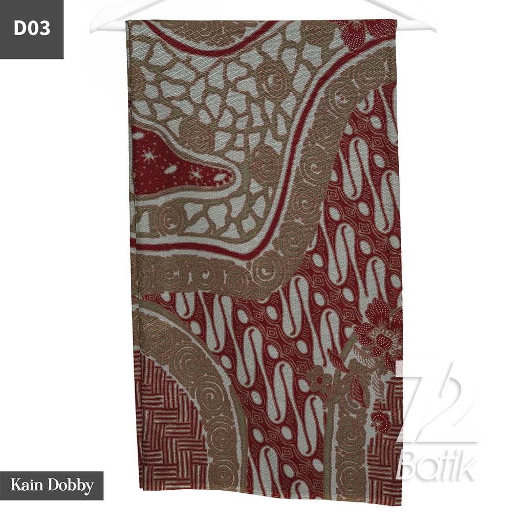 KAIN BATIK PREMIUM Dobby Motif Parang Roll Merah Maroon 722779 Cap 72 Jarik Jarit Samping Kebat Panj