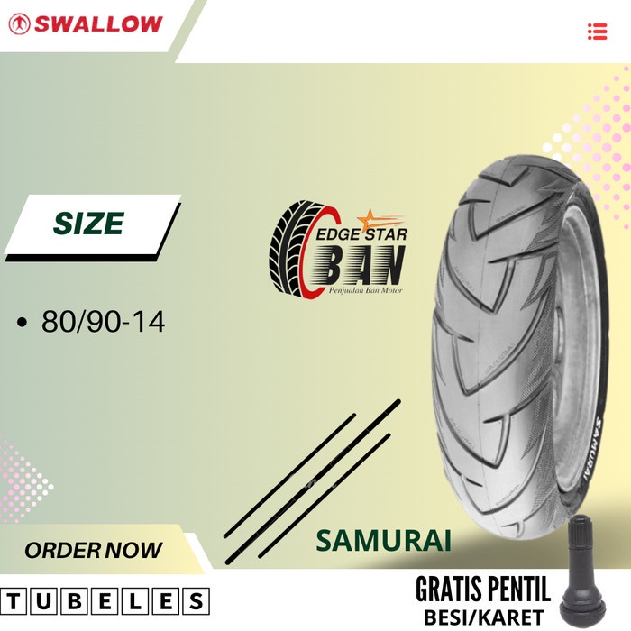 Ban Motor Matic // SWALLOW SAMURAI 80/90 Ring 14 Tubeless