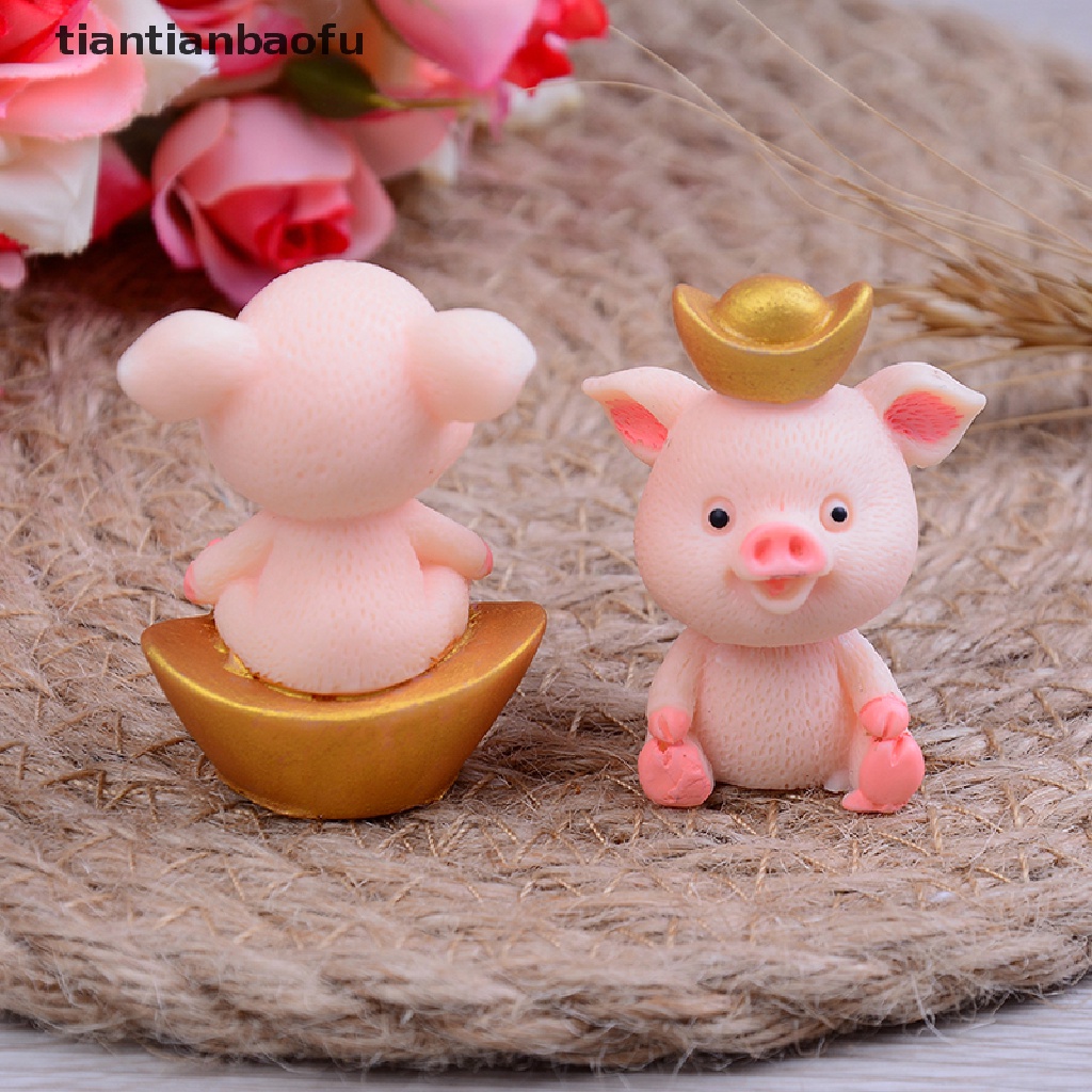 [tiantianbaofu] 5pcs/set Babi Lucu Miniatur Hewan Taman Dekorasi Diy Peri Taman Dekorasi Butik