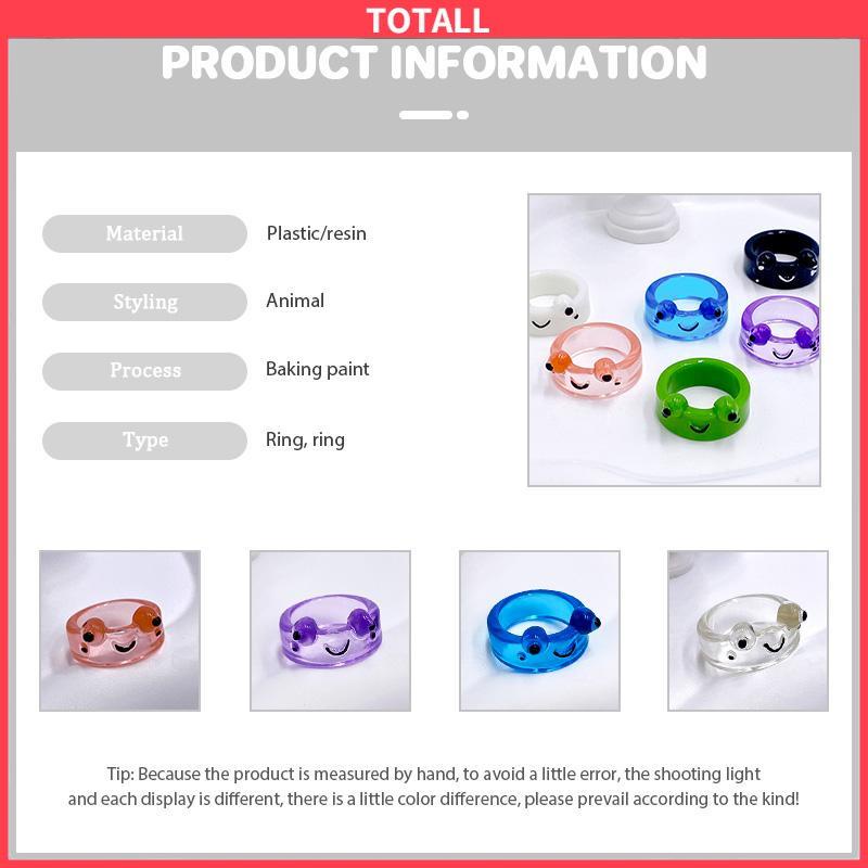 COD Katak Resin Cincin Warna-warni Kepribadian Hewan Kartun Cincin Jari Lucu-Totall