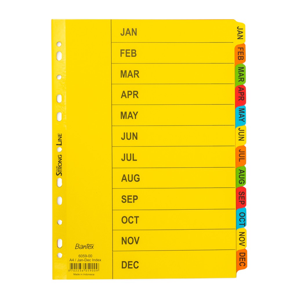 

Bantex Divider Pembatas Binder A4 12 Lembar Index Bulan
