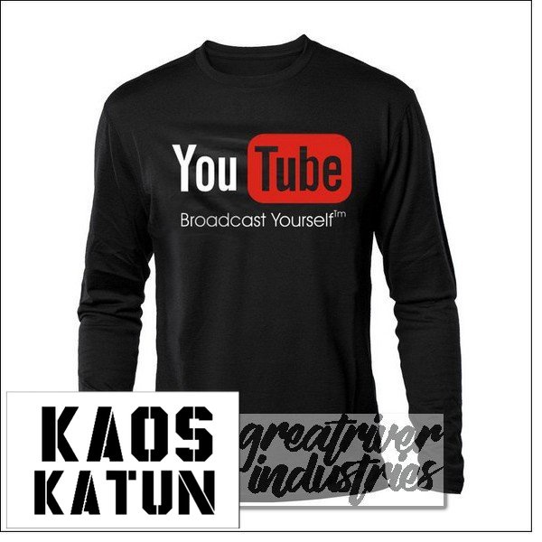 kaos youtube besar ( lengan panjang ) cotton distro