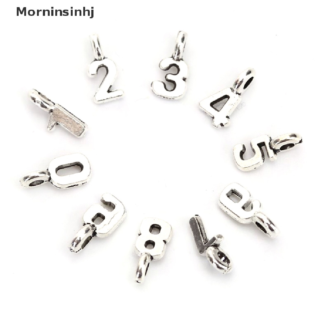 Mornin 10Pcs/Set Alloy Mix Angka Arab Ch Liontin Perhiasan DIY Membuat Kerajinan id