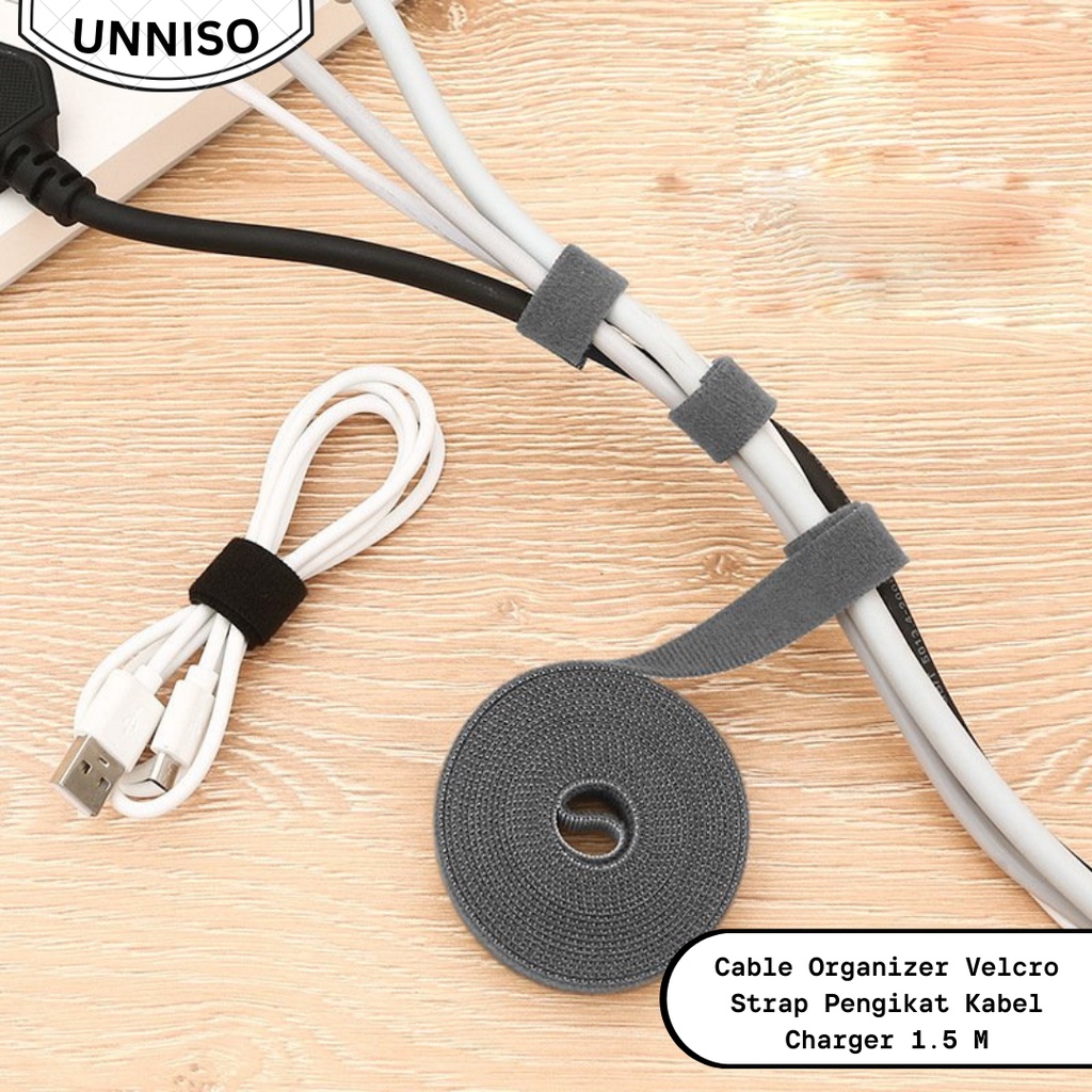 UNNISO - Cable Organizer Velcro Strap Pengikat Kabel Charger 1.5 M