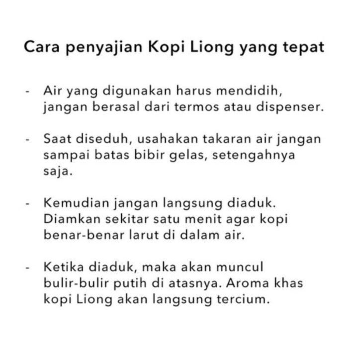 

Kopi Liong Bulan Plus Gula [1 pak/ 20 sachet]