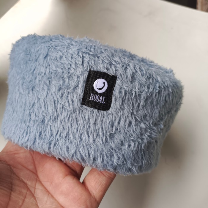 Peci Songkok Bulu / Peci Turki / Peci Bukhara / Peci Bulu Rusia - biru bulu halus, allsize 54-60cm (