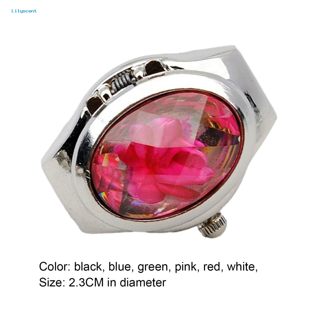 Lilyscent Jam Tangan Cincin Jari Diameter 2.3cm Untuk Belanja Wanita Pria Gaya Cincin Watch Perhiasan Hadiah Modis