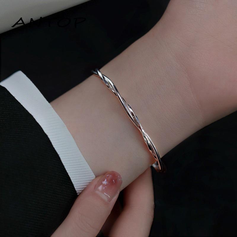 【Antop】 Double-layer Cinta Gelang Mobius Gelang Wanita Sterling Silver Desain Musim Panas Bermutu Tinggi