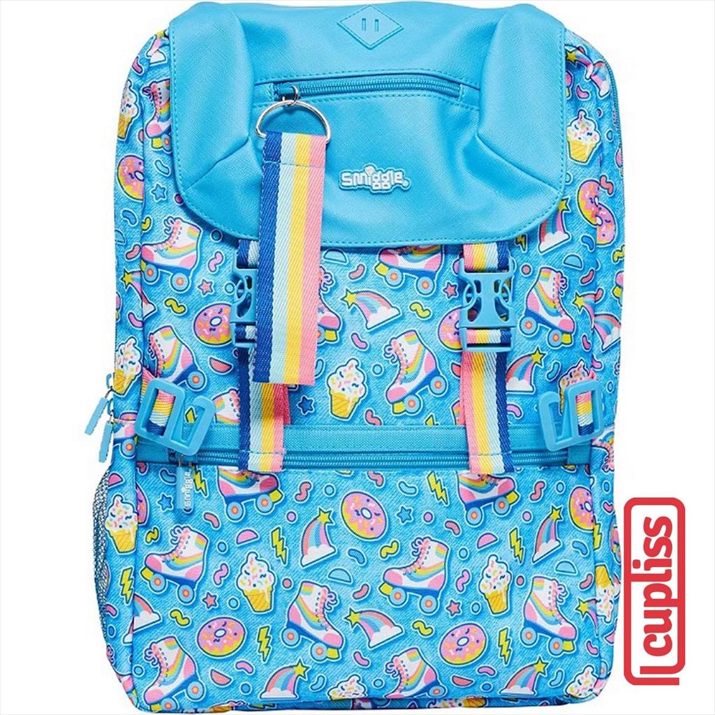 SMIGGLE Backpack 445103 Foldover Bright Blue Bag Tas Anak