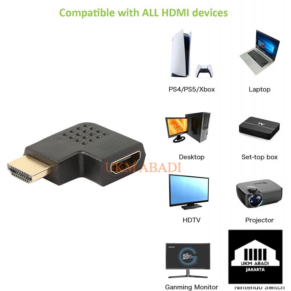 Kabel L Shape HDMI Converter Male to Female L270