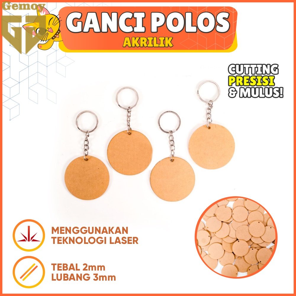 Ganci Akrilik Bening Polos Bulat Gantungan Kunci bahan medali Untuk Kerjinan Polosan Murah Dengan Ring Nikel Bulat 2,5 3 4 5 cm 5cm 4cm 3cm Diameter Acrilyc