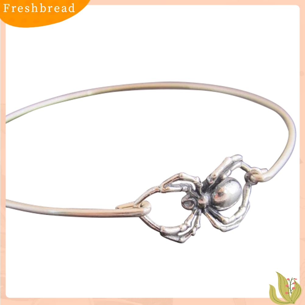 &lt; Freshbread &gt; Gaya Halloween Pria Wanita Bentuk Laba-Laba Gelang Bangle Wrist Band Jewelry