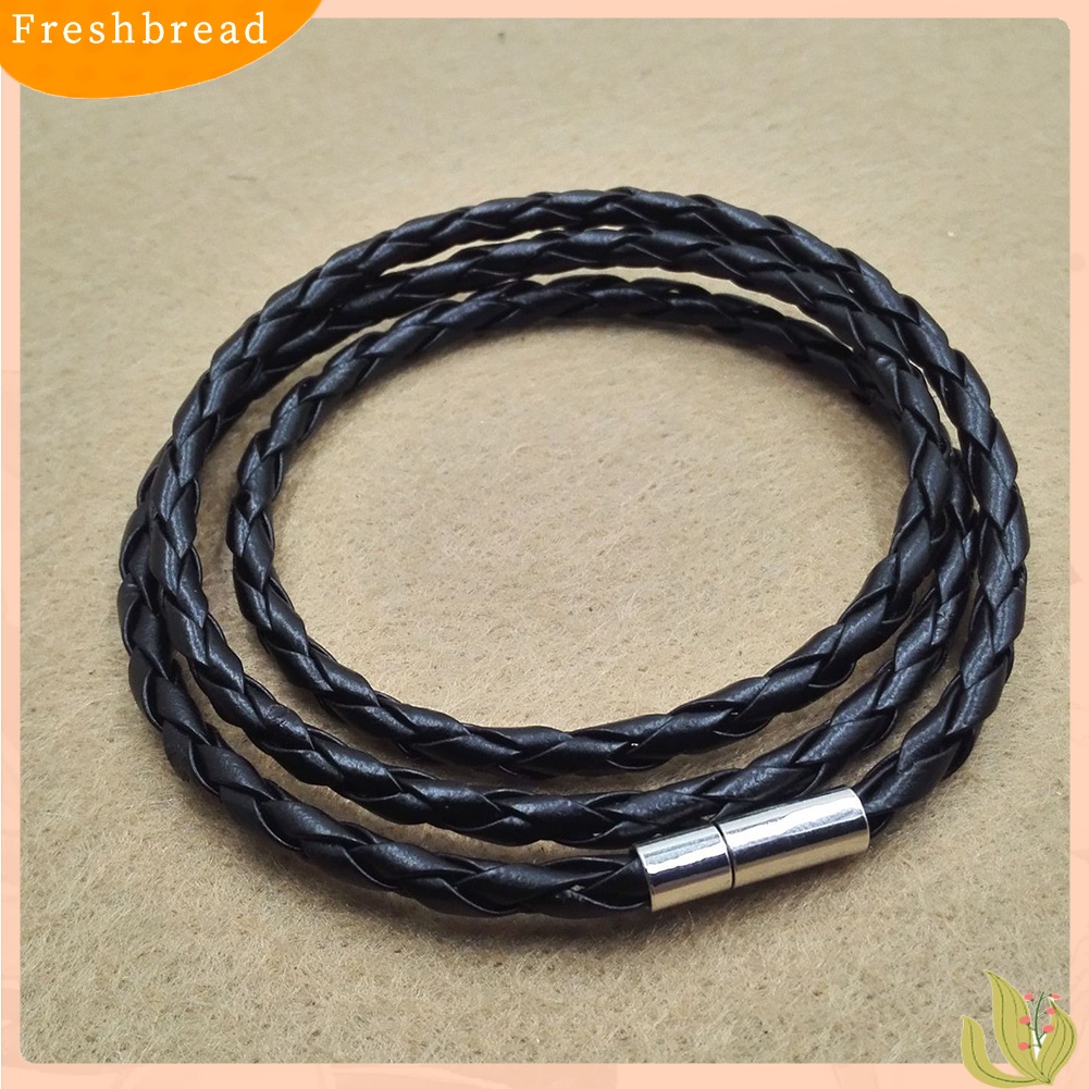 &lt; Freshbread &gt; Vintage Wanita Pria Multilayer Braided Leather Cuff Bangle Wristband Gelang Hadiah