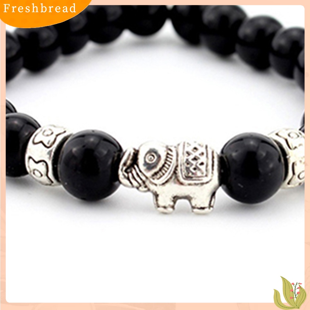 &lt; Freshbread &gt; Gelang Gajah Wanita Pria Tali Elastis Manik-Manik Rantai Bangle Perhiasan Charms