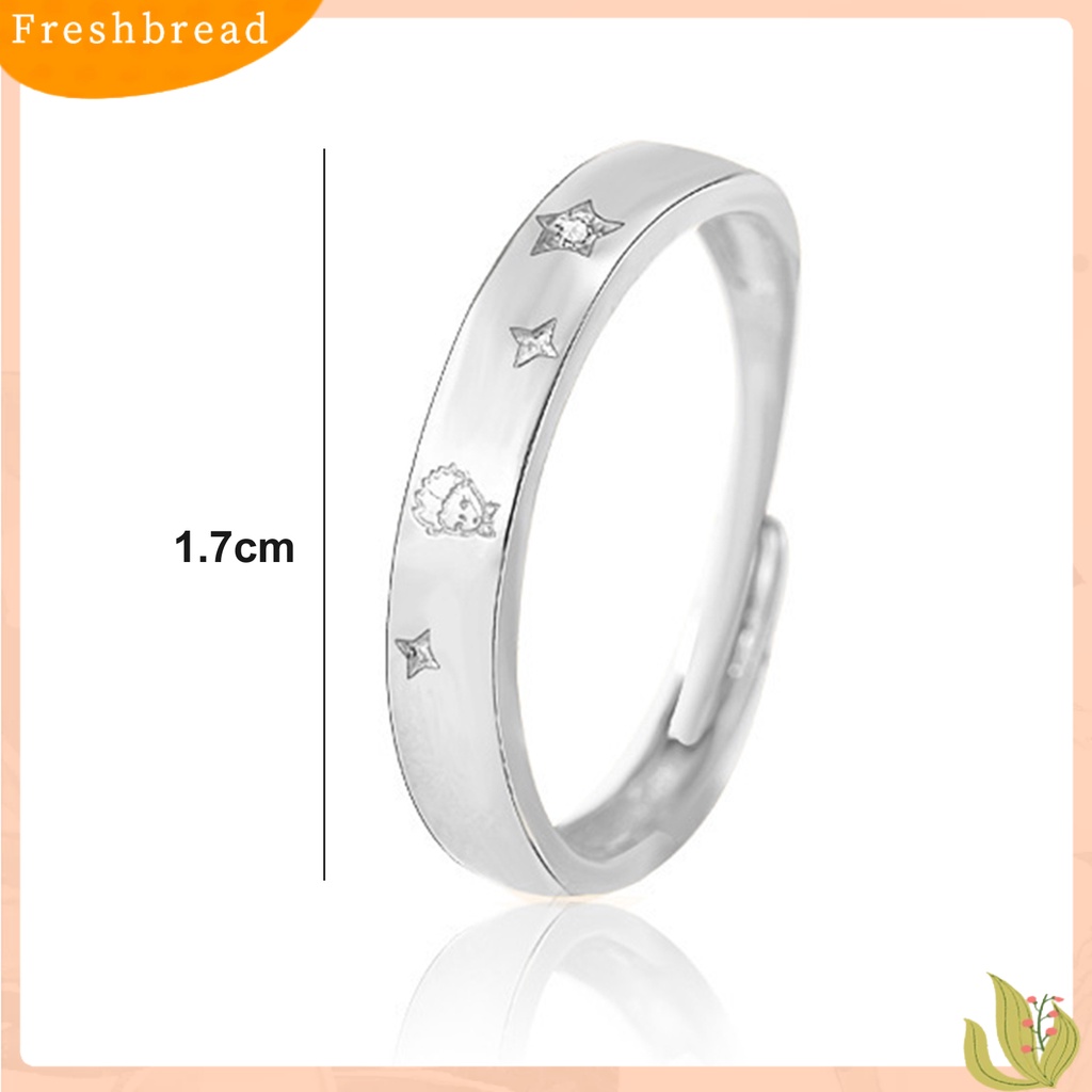 &lt; Freshbread &gt; Finger Band Adjustable Shiny Polishing Charming Flower Decor Dress Up Copper Light Mewah Cubic Zirconia Pasangan Terbuka Cincin Fashion Perhiasan