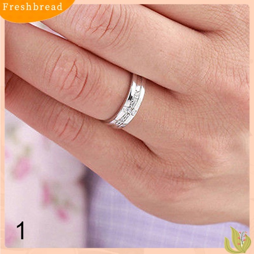 &lt; Freshbread &gt; Cincin Pasangan Adjustable Pangeran Putri Mahkota Imperial Lapis Perak