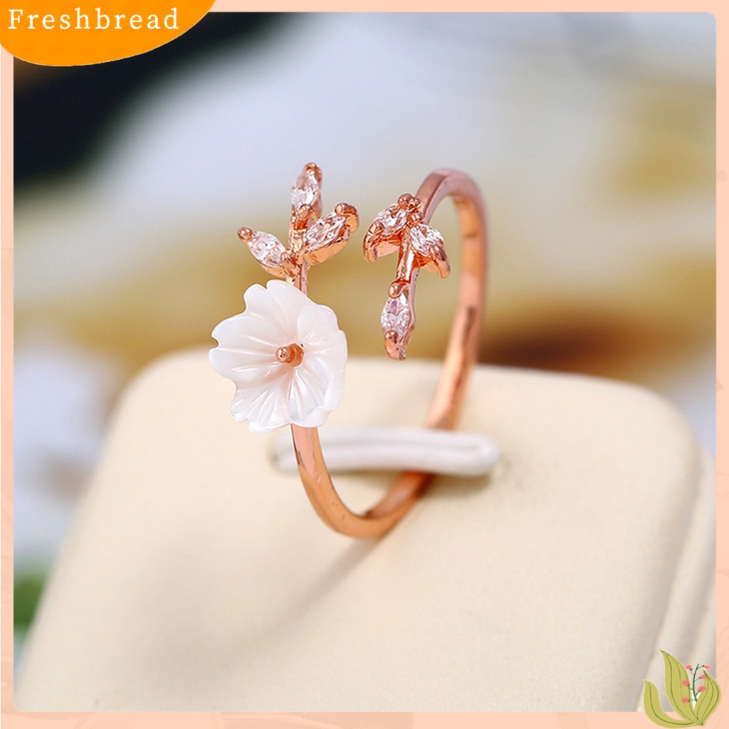 &lt; Freshbread &gt; Cincin Jari Cabang Pohon Bunga Rhinestones Perhiasan Ringan Terang Kilau Ring Untuk Tunangan