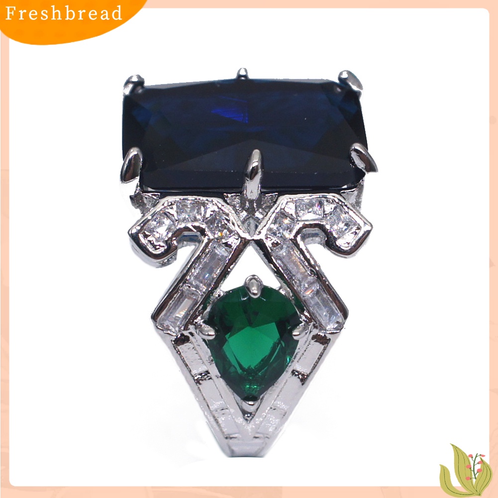 &lt; Freshbread &gt; Mewah Persegi Besar Faux Topaz Wanita Jari Cincin Pesta Perjamuan Perhiasan Dekorasi