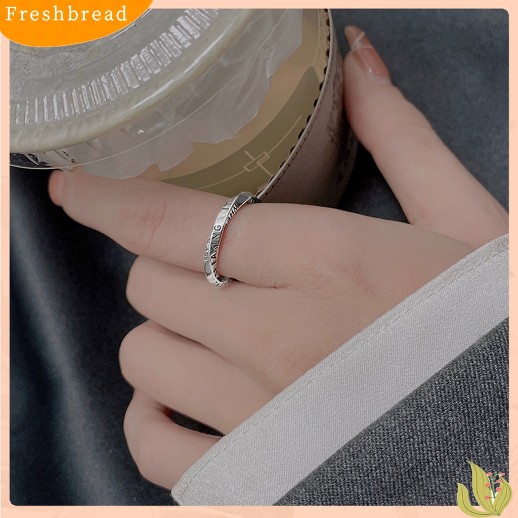 &lt; Freshbread &gt; 1Pc Cincin Huruf Inggris Simple Indah Sehari Hari Memakai Tembaga Memutar Tidak Teratur Wanita Ring Untuk Perjamuan