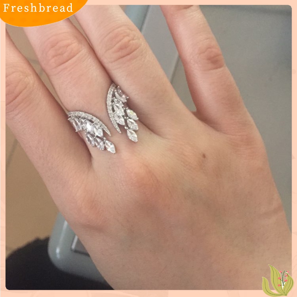 &lt; Freshbread &gt; Fashion Wanita Cubic Zirconia Bertatahkan Cincin Jari Terbuka Adjustable Perhiasan Hadiah