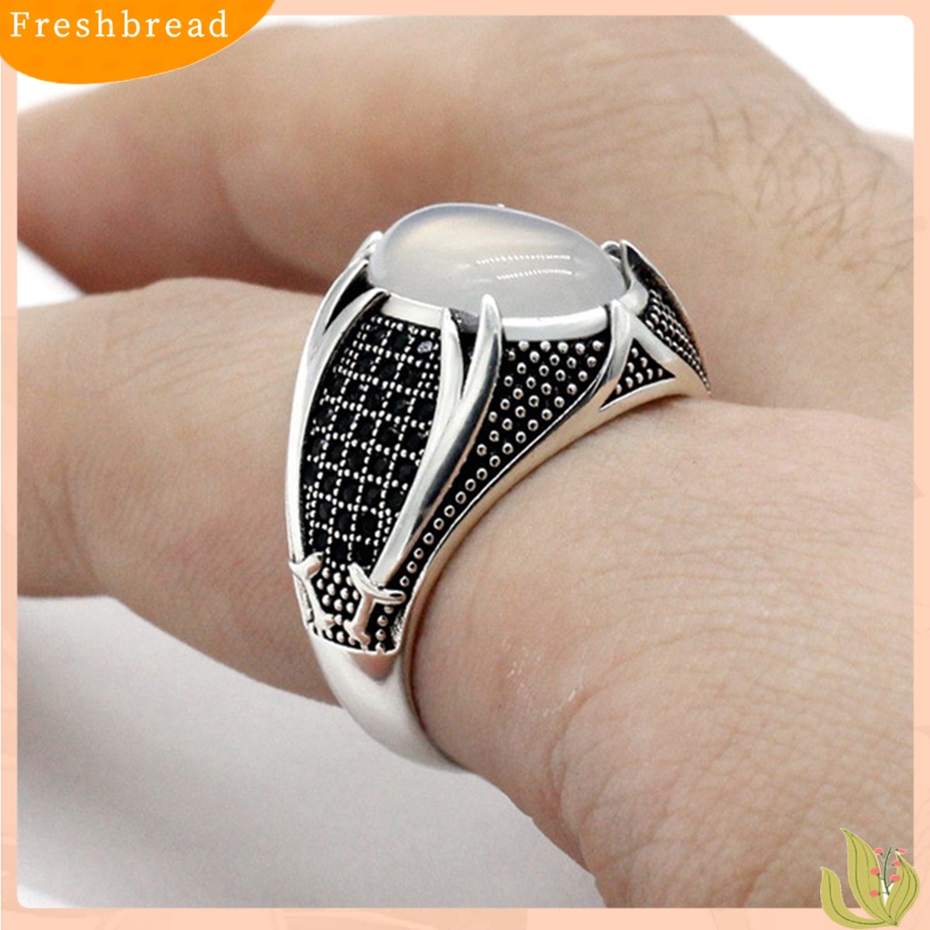 &lt; Freshbread &gt; Pria Cincin Ramah Kulit Retro Paduan Kesederhanaan Indah Engagement Male Ring Untuk Pernikahan