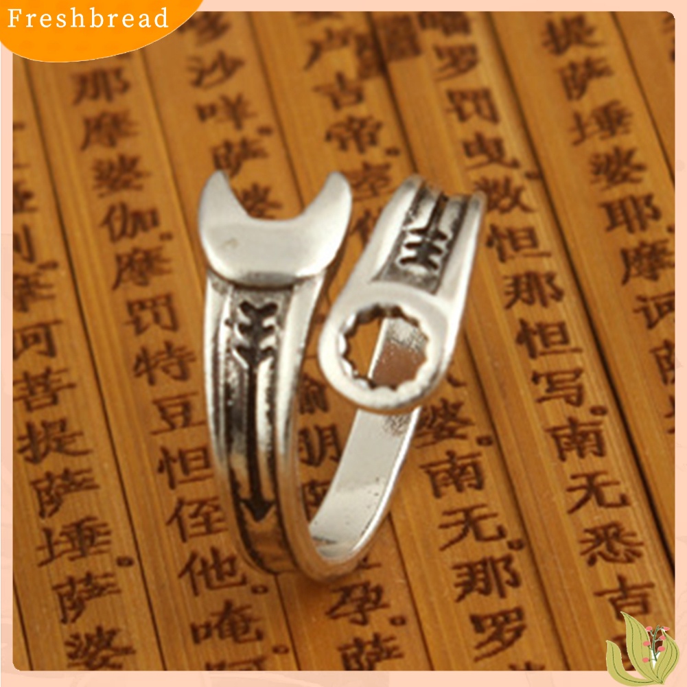 &lt; Freshbread &gt; Retro Adjustable Kreatif Pria Kunci Pas Spanner Pembukaan Cincin Jari Perhiasan Keren