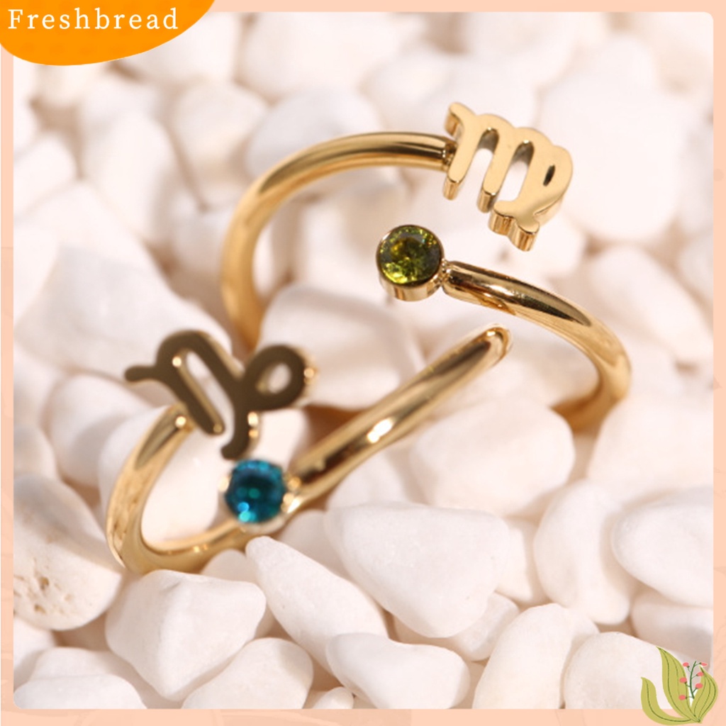 &lt; Freshbread &gt; Wanita Cincin Konstelasi Berlian Imitasi Klasik Fashion Penampilan Electroplating Finger Ring Untuk Pakaian Sehari-Hari