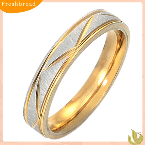 &lt; Freshbread &gt; Wanita Pria Cincin Pasangan Stainless Steel Pernikahan Band Janji Pertunangan Perhiasan